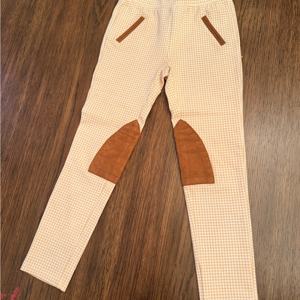 Chic Kids' Cream and Brown Leggings